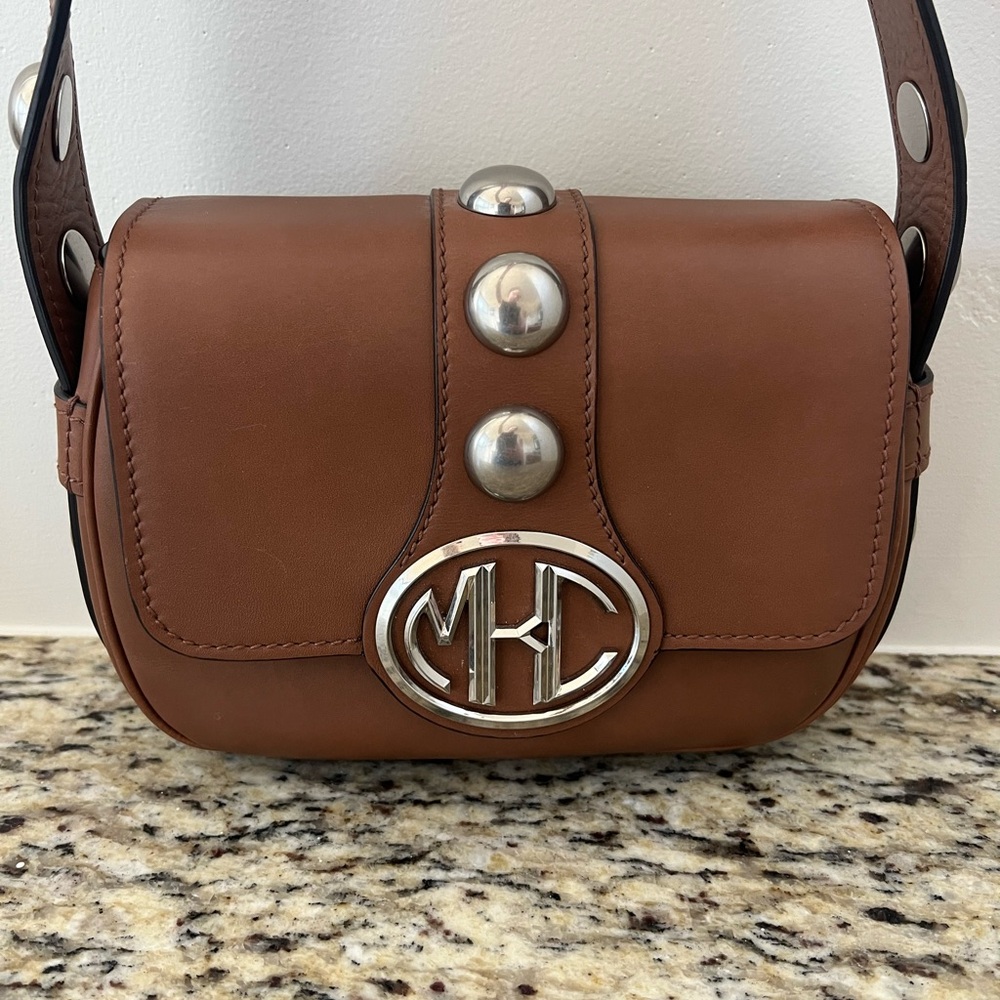 Michael Kors Collection Brown Silver Crossbody Bag